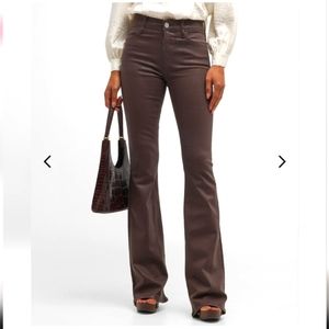 Frame Le High Waist Flare Jeans Women's Sz 25 Dark Chocolate Brown LHF403C NWOT